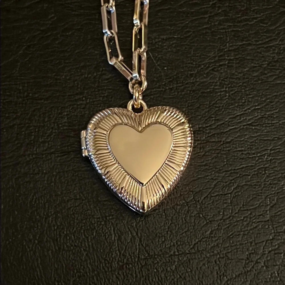 J. Crew Gold Necklace with Heart Lock pendant